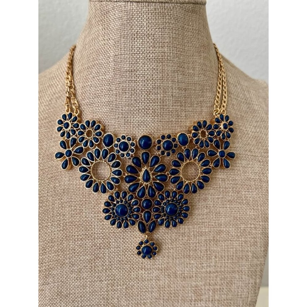 SIGNED! Amrita Singh Dramatic Cobalt Blue Necklace